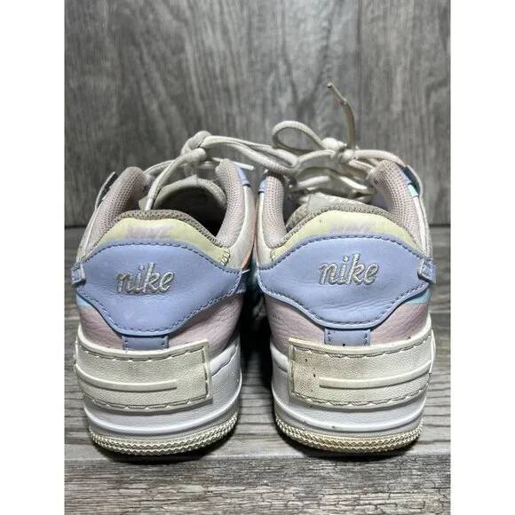 NIKE Air Force 1 AF1 Shadow 'Pastel' Lace Up Sneakers CI0919-106 Size 7 Womens - Picture 4 of 7